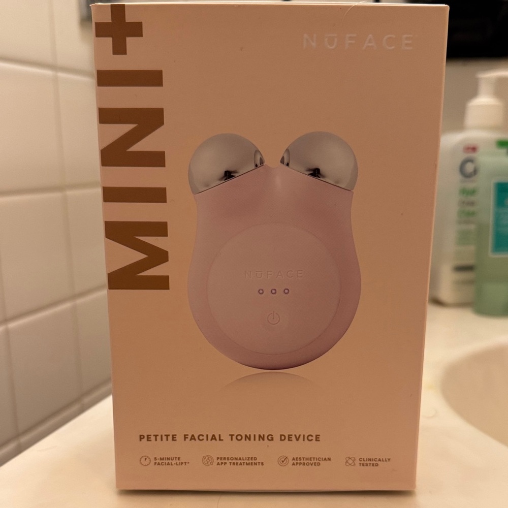 NuFace Mini+ Facial Toning Device - Pink and Silver